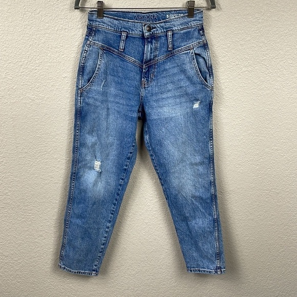 Arizona Jean Co Highest Rise Mom Jean V Front Retro Juniors Sz 5 - Picture 2 of 9